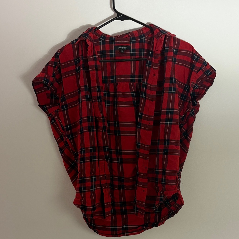 Madewell Red and Navy Plaid Shirt